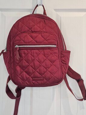 NWOT Vera Bradley Performance Twill Small Backpack Berry Red Bookbag Bag